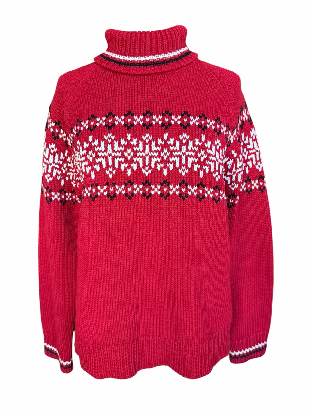 Late 80s/90s St John’s Bay Heavy Knit Fair Isle Turtleneck Sweater